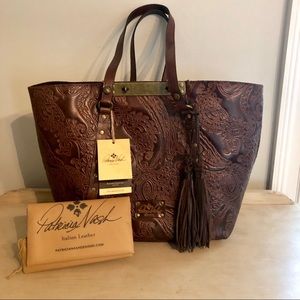 Patricia Nash Benvenudo Tooled Leather Tote Purse